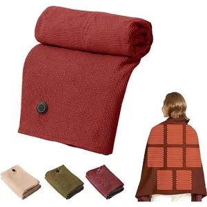 Wireless outdoor heated blanket, portable heated shawl, battery-powered, suitable for camping