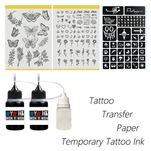 Tattoo Stencil Template with Transfer Paper, Tattoo Paste for Line Art, Tattoo Aids for Accurate Design Transfer