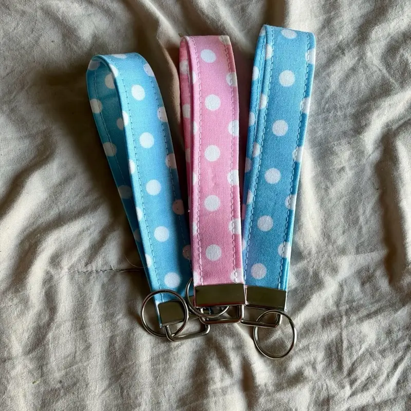 Pink or Blue Polka Dot Wristlet Pink or Blue Polka Dot Wristlet