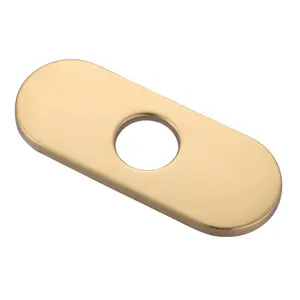 WOWOW Gold 6.3 inch Kitchen Sink Faucet Hole Cover Deck Plate, Sink Faucet Single Hole Mixer Tap, Escutcheon Plate Stainless Steel Deck Plate