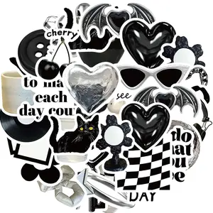 Modern Aesthetic Art Sticker, 30pcs/set Black and White Sticker, Y2K Aesthetic Sticker for Laptop Decals, Retro Vintage Sticker for Adults Teens
