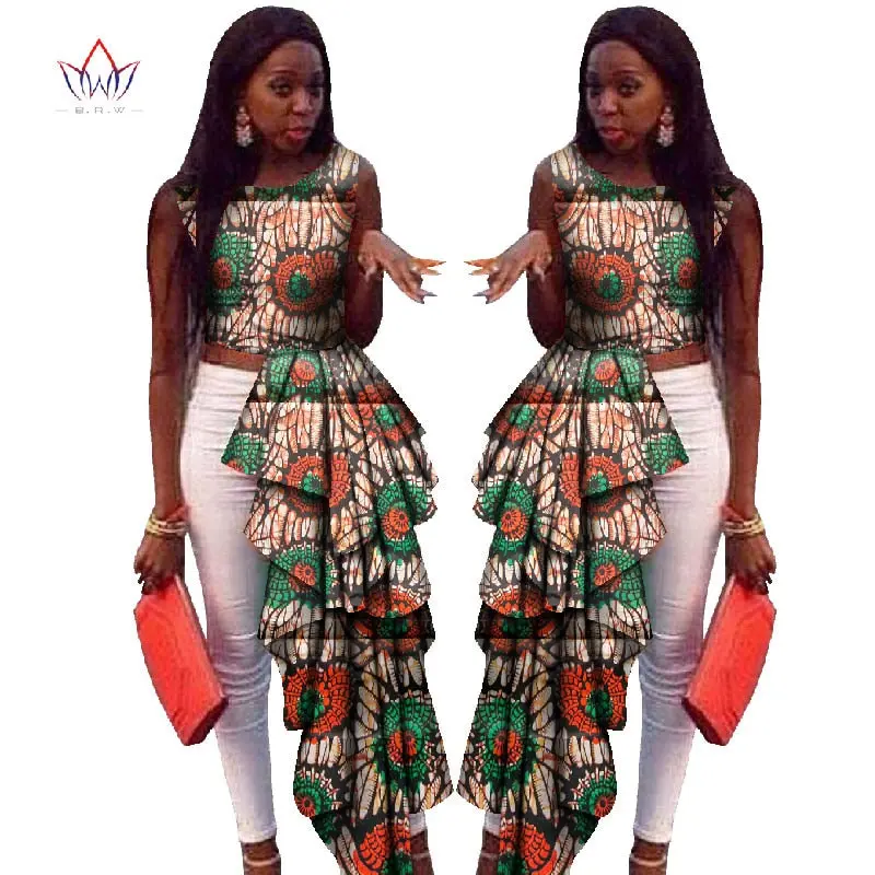 New Africa Long Top for Women Dashiki Plus Size Sleeveless Africa Clothing Bazin Riche Ankara Casual Women Top WY430