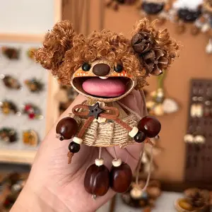 Cute fruit shell pod doll bag pendant, handmade gift, small vine pendant, car decoration, practical birthday gift