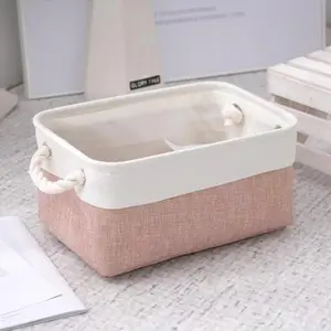 Simple Storage Basket for Home Essentials, Japanese Style Toy Organizer, Linen Fabric Laundry Bin for Bedroom, Closet Organizer, Multi-Purpose Storage Solution