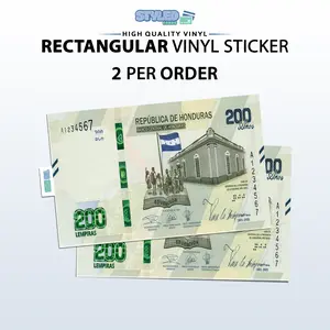 200 LEMPIRAS rectangular vinyl STICKER