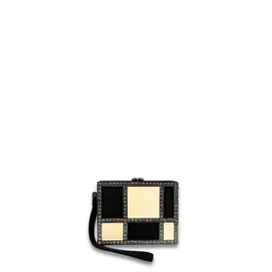 Pre-owned CHANEL Enamel Clutches & Wristlets Piqué Rhinestone Minaudière Box Clutch