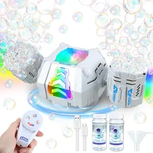 2026 New RC Bubble Machine with RGB Lights, Rechargeable Bubble Maker with 360° Auto Rotation & 9 LED Light, Bubbles Toy, Rechargeable Battery, 30000+ Bubbles Blower Machine Toys Gifts for Kids, Parties, Birthday Parties, Weddings, Indoor Outdoor Activity