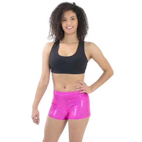 Basic Moves BM7559M Adult Metallic 1" Inseam Hot Shorts