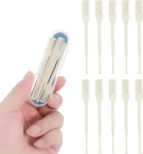 Double Sided Nose Hair Knife, 2-in-1 Nasal Hair Cutter, Nostril Hair Remover Tool, Portable Manual 360° Rotating Nose Hair Trimmer for Women Men (5Pcs)