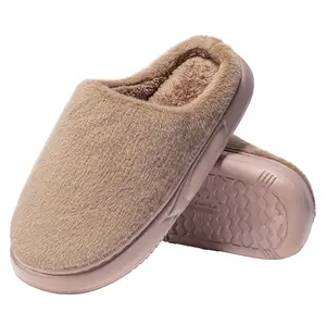DIUS Fuzzy House Slippers for Women and Men - Lightweight Brown Slip-Ons with Memory Foam Cushioning - Girl, Footwear winter slipper