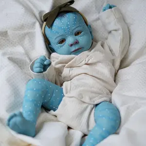 18in Handcrafted Soft Glue Reborn Baby Doll - Exquisite Painting, Soft Weighted Design, Stuffed Animal Collectible, Newborn Avatar Model Ideal for Festivals, Toys for Kids