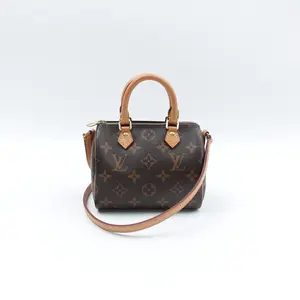 Pre-owned Louis Vuitton Coated Canvas Shoulder Bags Speedy Nano Monogram Shoulder Bag T10413257