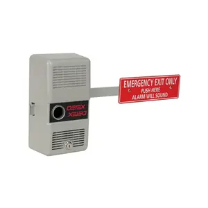 Detex ECL-230D UL-Listed Door Security Lock, Panic Hardware Exit Control Lock with Alarm System, Panic Handle, and Steel Plate, Gray Finish