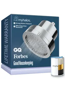 MyHalos Filtered Shower Head for Hard Water – 3-Stage Filtration for Softer Skin & Shinier Hair | Easy Install, Universal Fit