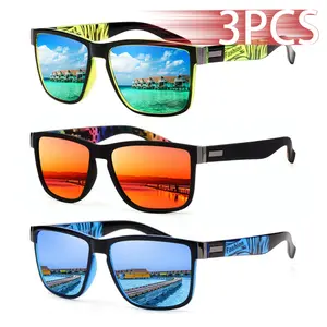 3PCS Square UV400 Lens Sunglasses - Lightweight Colorful Shades for Outdoor Sports Cycling UV Protection for Men and Women