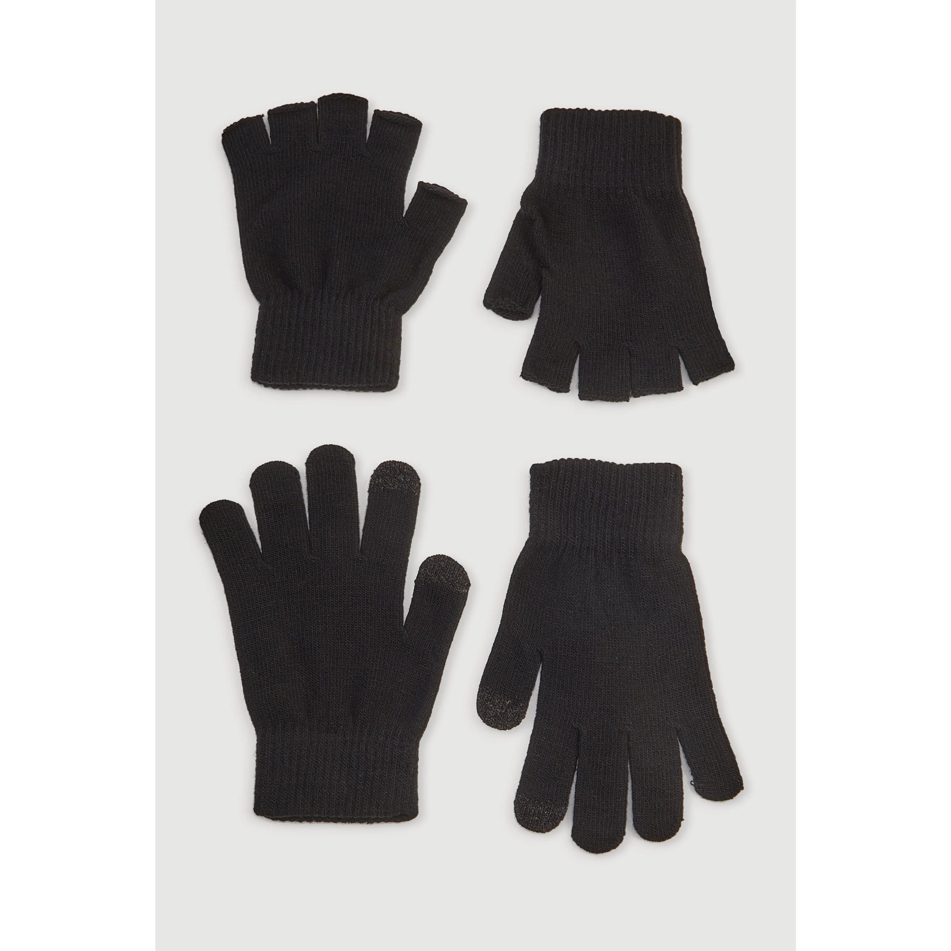 Fingerless and Full Finger Texting Gloves 2 Pack