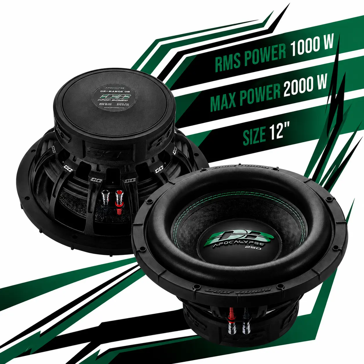 Apocalypse DB-SA252 Dual Impedance D1/D2 Bass Boosting 12" Subwoofer for Cars/Motorcycles