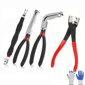 4 Pieces Automotive Electrical Disconnect Pliers Kit, Disconnect Repair Tools, High-Carbon Steel Connector Separator With Straight & 60° Pliers, Hose Clamp Plier, Plug Release Tool And Wire Terminal Removal