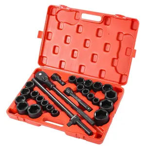 VEVOR Impact Socket Set 3/4 Inches 27 Piece Standard Impact Sockets,  Socket Assortment, 3/4 Inches Drive Socket Set Impact Standard SAE (7/8 Inches to 2 Inches) & Metric Sizes (22 mm-50 mm)