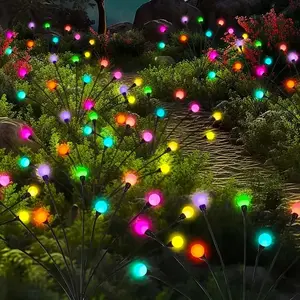 Solar Garden Decor Light Outdoor IP65 Waterproof, 12/8 LED Solar Firefly Lights, Solar Swinging Lanterns for Yard Deck Pathway Plant Decoration, Night Light