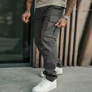 Men's work pants, solid color, equipped with multiple practical pockets, made of non stretch fabric, suitable for hiking trips, spring/autumn outdoor activities, and everyday casual occasions, men's casual pants