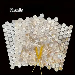 Hexagon Mosaic Tile, Natural Stone-Like Design, Moisture-Proof & Textured Surface, Ideal for Bathroom/kitchen/DIY Projects