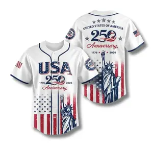 USA 250th Anniversary Baseball Jersey, Full-Print Statue of Liberty Patriotic Top, 1776–2026 Semiquincentennial Apparel for Men Women Youth # TikTokMadeMeBuyIt # USA250 # Baseball Jersey # AmericanPride