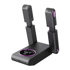 Upgraded Shoe Dryer with Timer Foldable & Portable Design Quick Drying Constant Temperature Odor Control US Plug 110V-130V for Shoes Socks Gloves Travel & Home Use Black