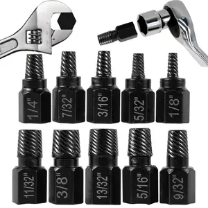 Screw Extractor Set, Heavy Duty Easy Out Bolt Extractor Kit, Drive Hex Head Bolt Remover Kit Tool for Removing Stripped, Broken Rusted Bolts Screws