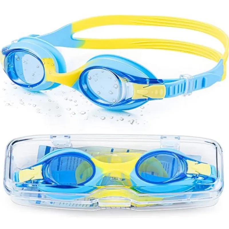 Blue and Yellow Swimming Goggles Trainer Athletic Casual Training with UV Protection Lens for Beginners Comfortable and Affordable