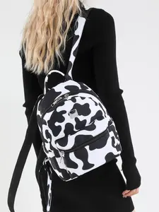 Women's Fashionable Cow Print Backpack, Casual Large Capacity Travel Backpack, Fashionable and Versatile Commuting Bag for Women & Girls, Stylish Daypack, Backpacks Women