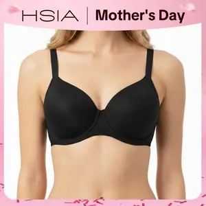 HSIA Women's Minimalist Basic AirMesh II Honeycomb-Cup Plus Size Full Coverage Mesh Underwire T-Shirt Bra - Lightly Padded, Lined, Adjustable Straps, Hand Wash Only
