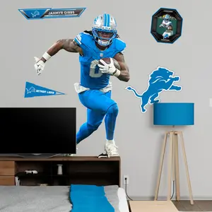Jahmyr Gibbs - RealBig Collection - Official NFL - Detroit Lions - Reusable Vinyl Wall Decals
