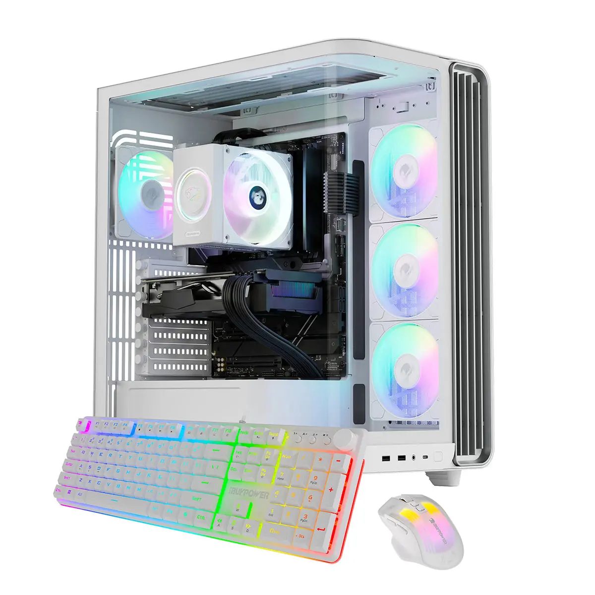 iBUYPOWER Trace TWI5N5601 Gaming Desktop Computer, Intel Core Ultra 5 225F 3.3GHz, 16GB RAM, 1TB SSD, NVIDIA GeForce RTX 5060 8GB, Windows 11 Home, White