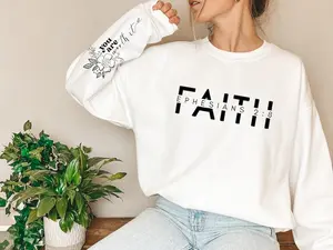 Faith Cross Sweatshirt, Christian Sweatshirt, Bible Verse Hoodie, Christian Gift, Jesus Sweatshirt, Gift for Him, Gift for Her, Mothers Day