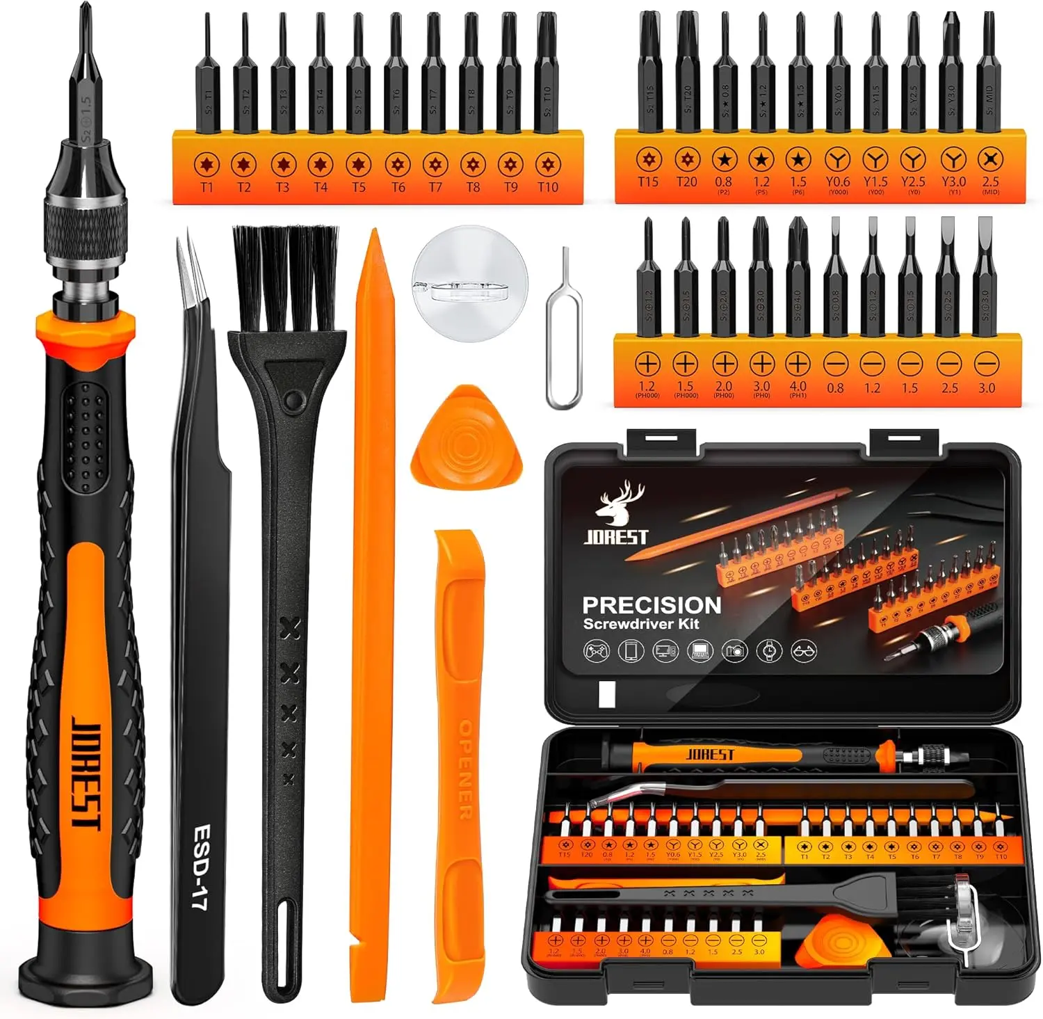 Summerfinds 38Pcs Small Precision Screwdriver Set, Tool Gifts for Men, with Torx T5, T6, Repair Tool Kit for Macbook, Computer, Laptop, iPhone, PS4 PS5, Xbox, Switch, glasses, Watch Screwextractor Hardware Portable, Magnetic Precision Screwdriver