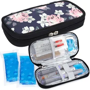 Insulin Cooler Travel Case - Portable Refrigerated Medicine Case for Insulin Pen, Medication and Diabetic Supplies with 2 TSA Approved Ice Pack 01
