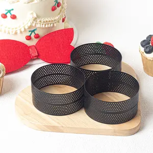 3/6 Piece Tart Ring Baking Mold Set, Food Grade Stainless Steel Non-Stick, Round Hole Tart Rings, Oven Dishwasher Safe, Perfect for Mousse Cookies French Desserts