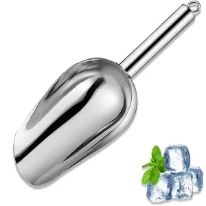 Stainless Steel Ice Scoop, Ice Bin Scoop, Sleek Scoop, Durable Scoop, 1 Count Ice Cream Scoop, Dessert Candy Ice Scraper, Bar Utensils for Party, Wedding, Bar, Kitchenware, Kitchen Gadgets, Spoons
