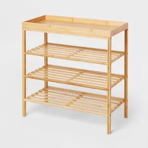 4 Tier Bamboo Shoe Rack - Brightroom: Shoe Organizer for Closet & Entryway, Holds 12 Pairs, Freestanding, Multicolored