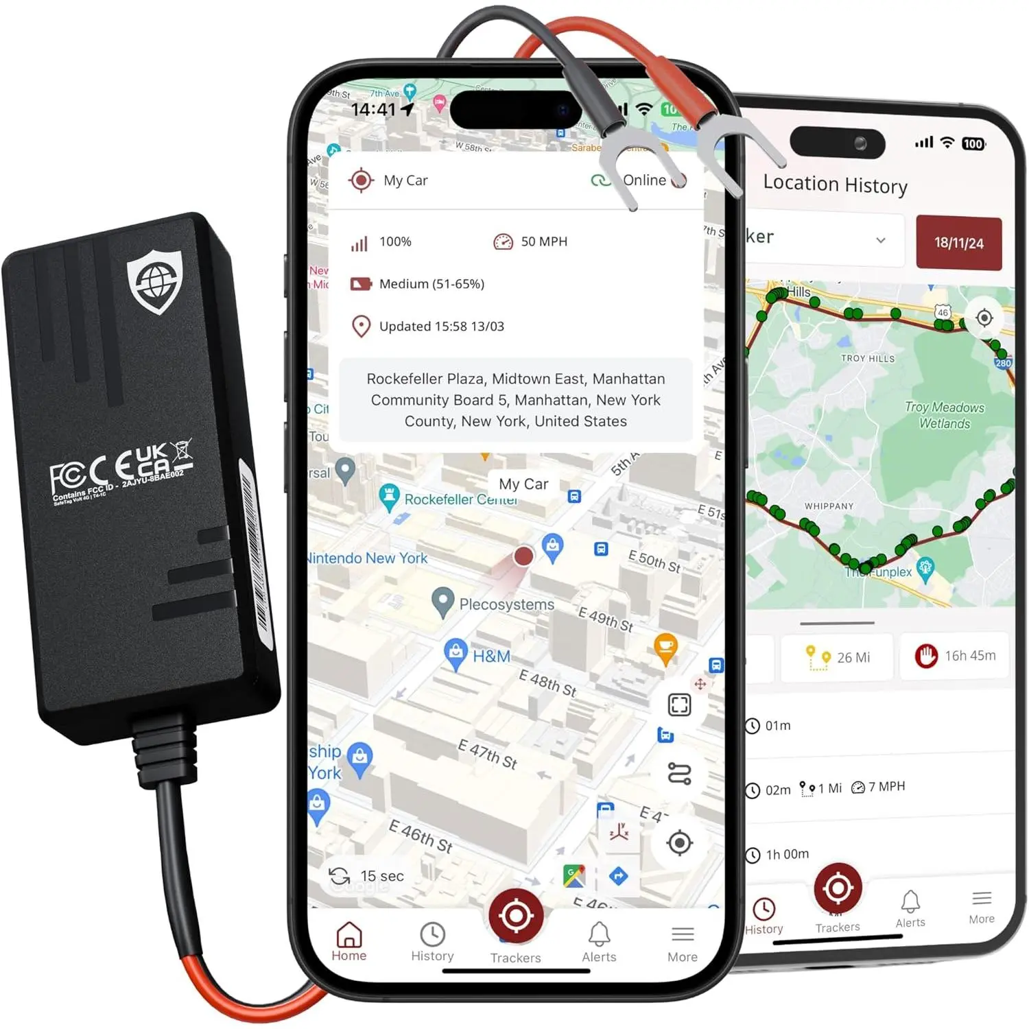 SIM-Based Real-Time GPS Wireless Positioning Tracker - 9-90V Self-Install Device, Geofencing, Included SIM Data, 7-Day Free Monitoring, Low Battery Warnings, Compatible with Car, Van