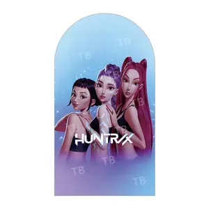 15-day 2D Flat Delivery Cyber Elegant Girl Squad Arch Backdrop Cover Set for Party Decor