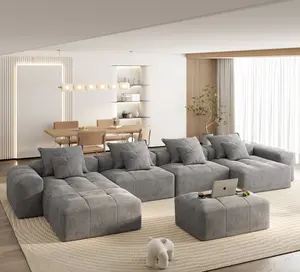Luxury Chenille Sectional Sofa Oversized Modern Minimalist Sleeper Sectional couch