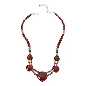 Mine Finds by Jay King Sterling Silver Brown Amber and Multigemstone 18" Necklace