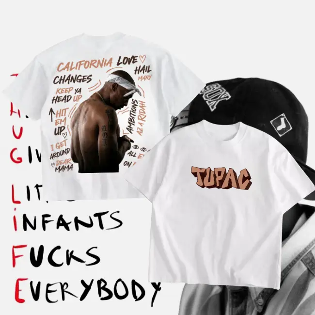 2Pac Rapper Shirt – Classic Rapper Graphic Sweatshirt Featuring Tupac Shakur – Hip Hop Culture Fashion