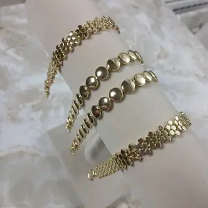 Yudy&Sussy Trenty 14k Gold Filled Statement Bracelet - Elegant Gold Tone Jewelry for Women