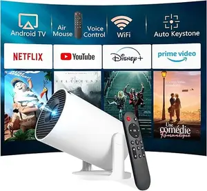 270° Adjustable Smart Mini Projector: WiFi6 & BT, Auto Keystone, High-Quality, Outdoor/Home Use, Compatible with Phones/TV Sticks/Laptops/HDMI 290  lumens  mini  projector