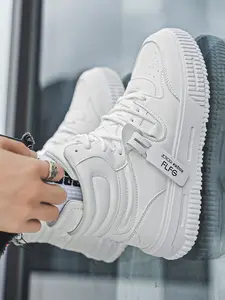 Women's Lace-Up High-Top Thick Sole Outdoor Skateboard Shoes, Fashionable Comfortable Anti-Slip, Ideal for Outdoor Activities and Daily Wear