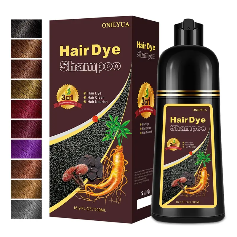 Herbal Semi Permanent Textured Hair Color Shampoo - 3-in-1 Quick Dye Alternative, Plant Extracts, 24 Months Long-Lasting, 500ML, Silver Hair Care, Valentine’s Day Gift
