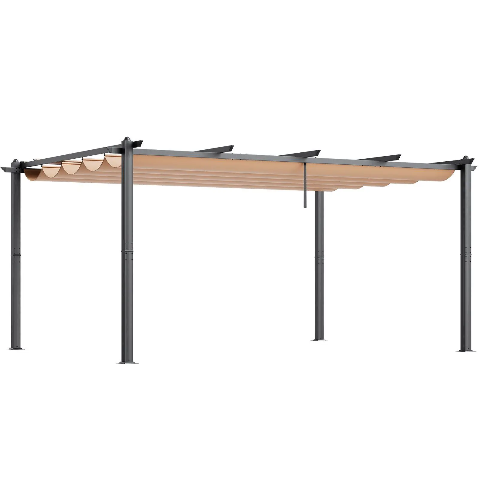 VEVOR 12'x16' Outdoor Aluminum Retractable Pergola with Adjustable Sunshade Canopy, Sun Shade Canopy, Adjustable Shade Canopy
